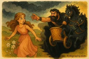 Hades abducts Persephone in ancient Greek mythology.